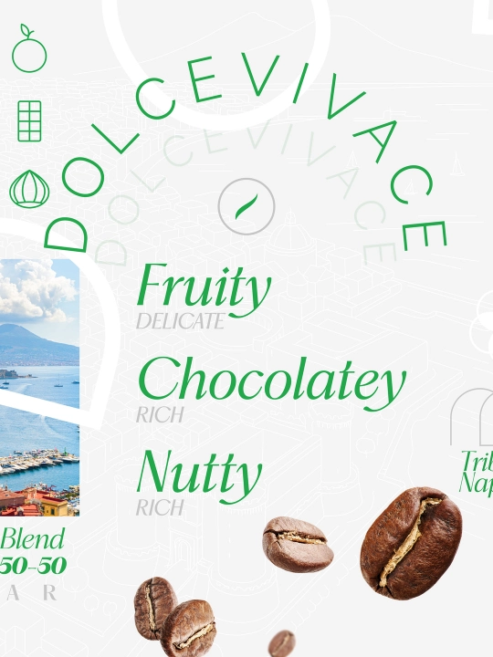 Кофе в зернах "Bazzara Dolcevivace", 1 кг, 50%арабика-50% робуста, Италия