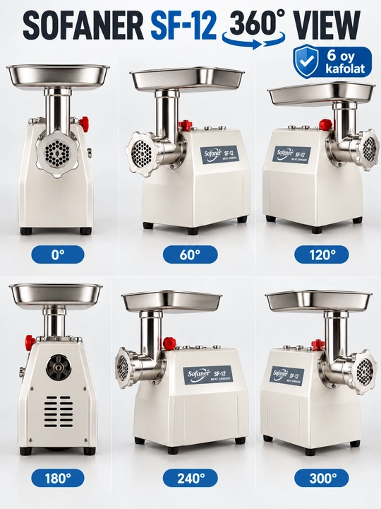 SOFANER SF-12 go‘sht maydalagich, elektr go‘sht qiymalagich, uy uchun