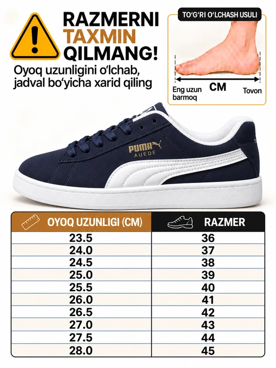 Suede krossovkalari, uniseks, o'smirlar, sport uchun, 36-44