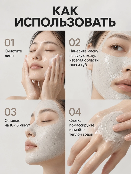 Peeling uchun loy niqobi Lagom White Kaolin Loy Maskasi