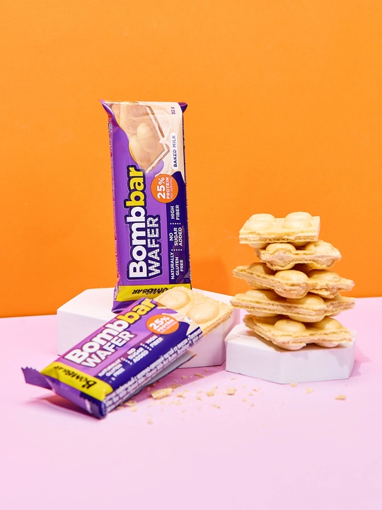 Shakarsiz va glyutensiz proteinli vaflilar Bombbar, 32 g × 12 dona