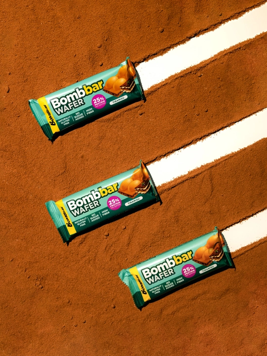 Shakarsiz va glyutensiz proteinli vaflilar Bombbar, 32 g × 12 dona