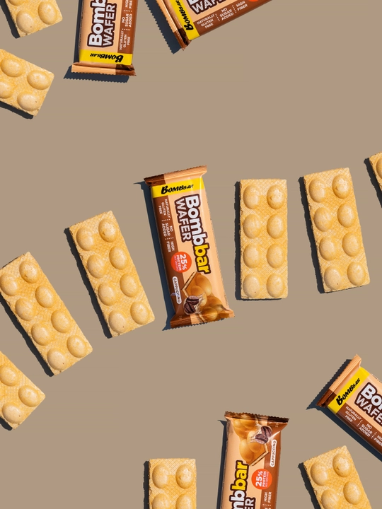 Shakarsiz va glyutensiz proteinli vaflilar Bombbar, 32 g × 12 dona