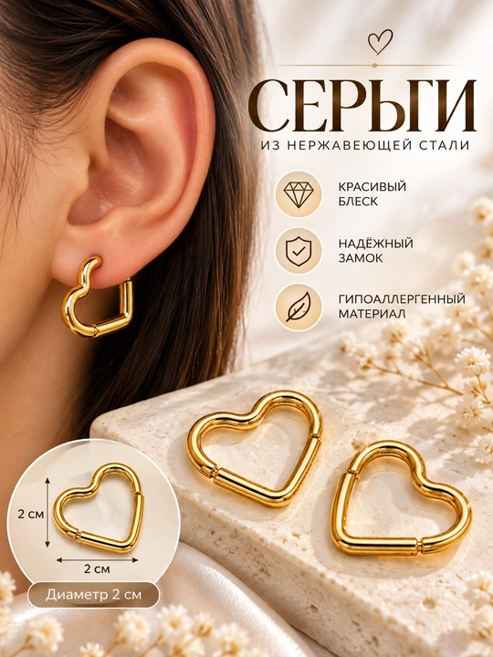 Мини серьги кольца круглые бижутерия - 
