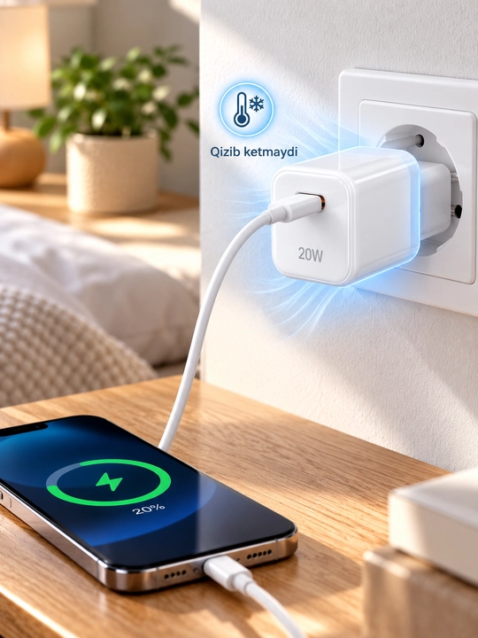 Зарядное устройство WiWU Wi-G014 GaN, USB-C PD 20 Вт, сетевая зарядка, EU, белое
