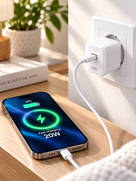 Зарядное устройство WiWU Wi-G014 GaN, USB-C PD 20 Вт, сетевая зарядка, EU, белое
