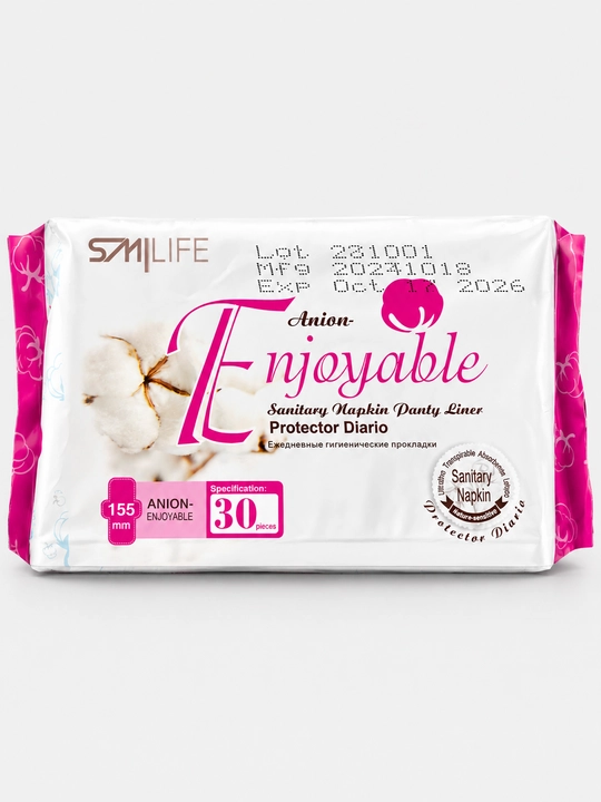 Ayollar uchun gigiyenik prokladkalar Enjoyable, kundalik, kunduzgi va tungi, 8/10/30 dona