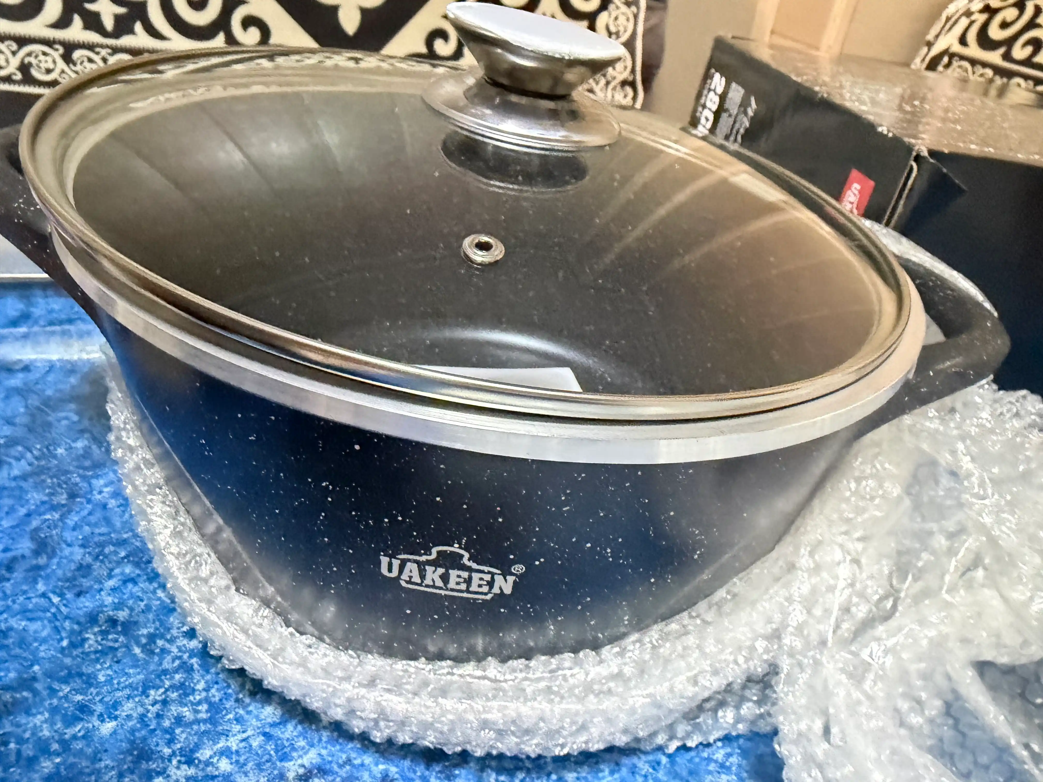 Казан UAKEEN, кастрюля, стеклянная крышка, гранитное антипригарное покрытие, 4,5/5,4/6,5 л