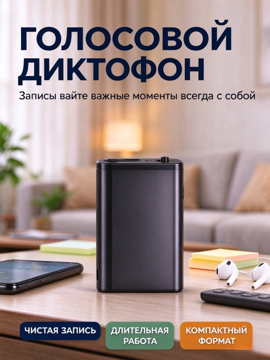 Kichik magnit diktofon, kundalik va ish yozuvlari uchun, VOX, OTG ulanish
