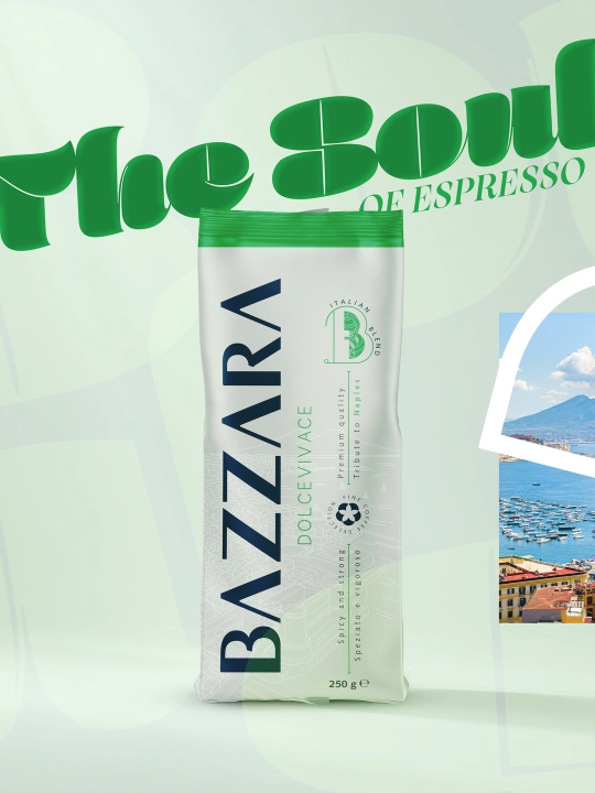 Кофе молотый "Bazzara Dolcevivace", 250 гр,  50% арабика-50% робуста, Италия