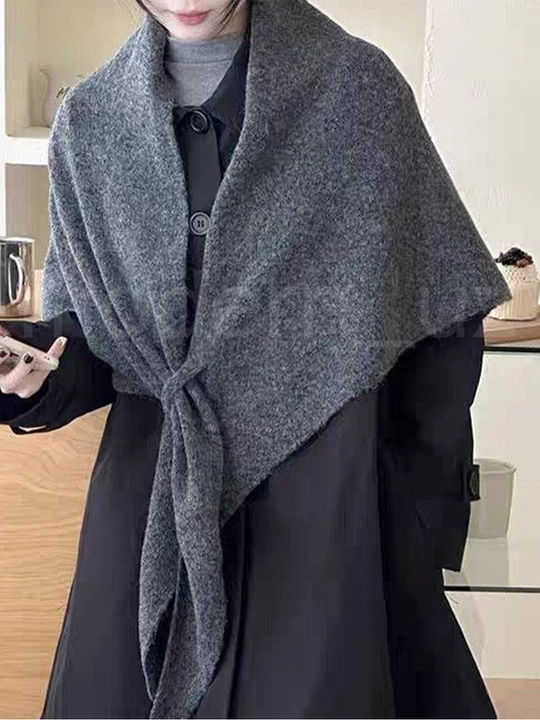 Ayollar uchun qishki kashemir sharf, qalin sharf, uchburchak shaklda