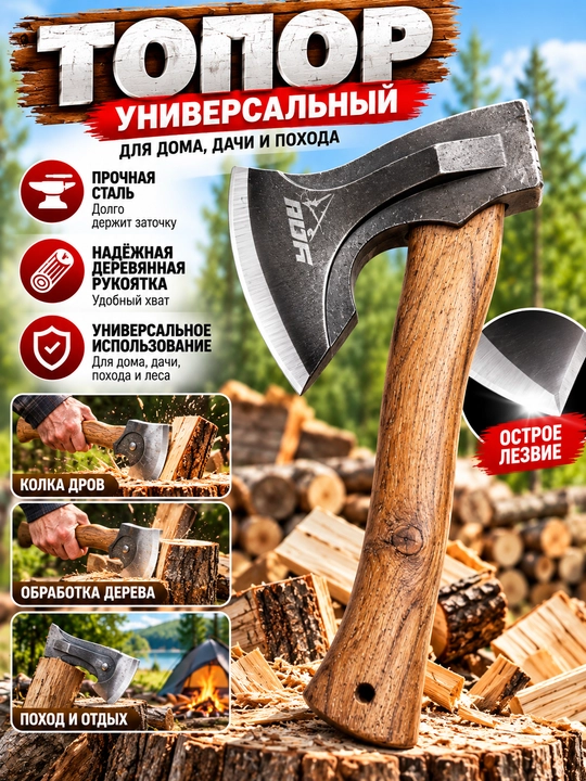 Топор универсальный — для полевых и хозяйственных работ - 
