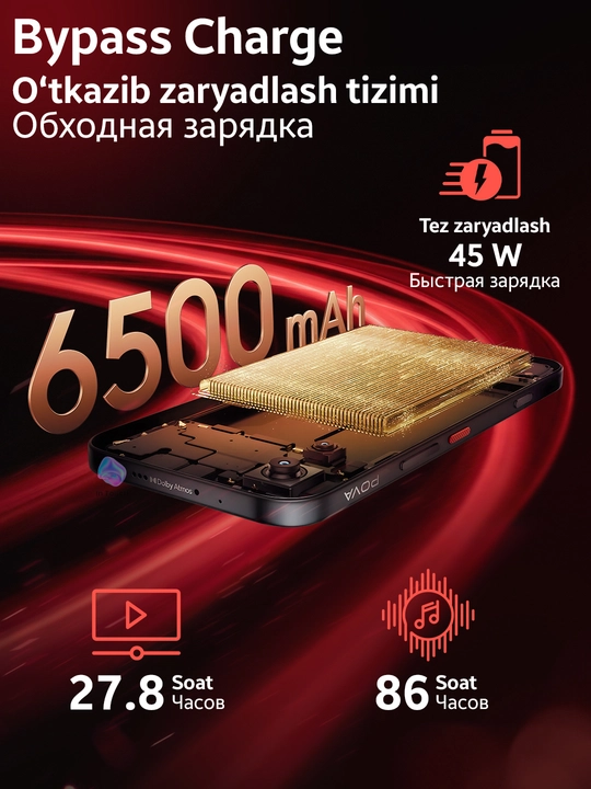 Telefon TECNO POVA 8 5G, o‘yin smartfon 8/256 GB