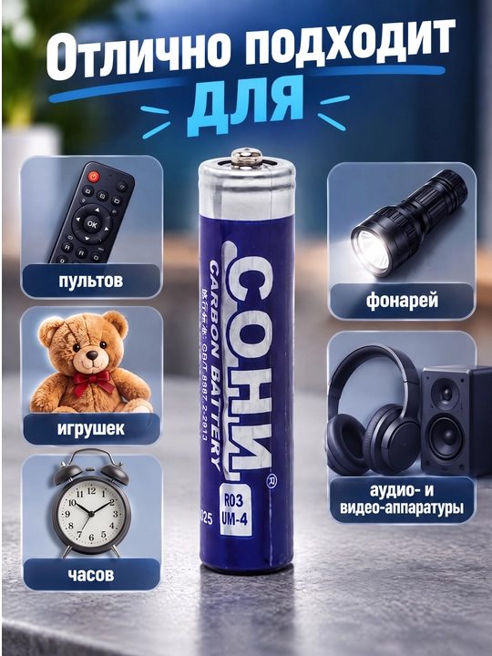 4 ta AAA ishqoriy batareya