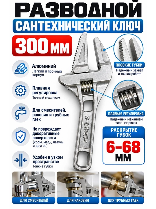 Ключ разводной сантехнический