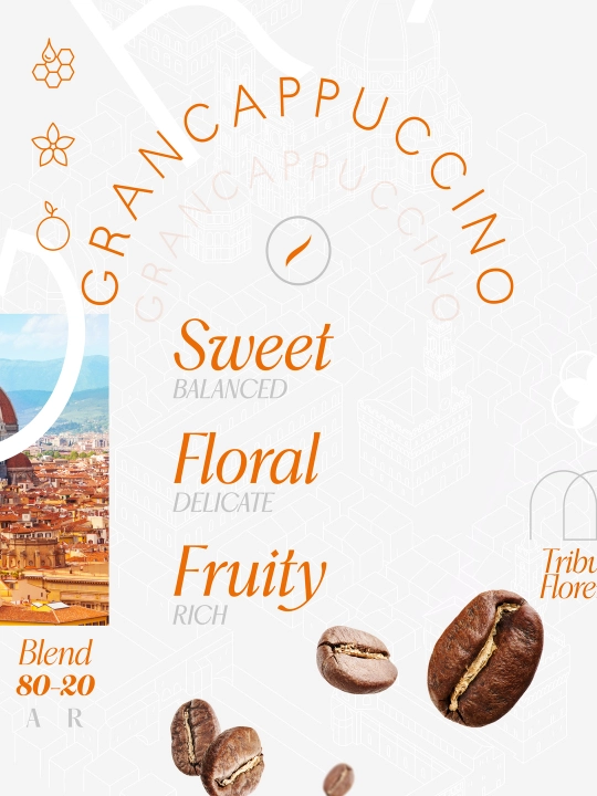 Maydalangan qahva "Bazzara Grancappuccino", 250 gr, 80% arabika-20%robusta, Italiya