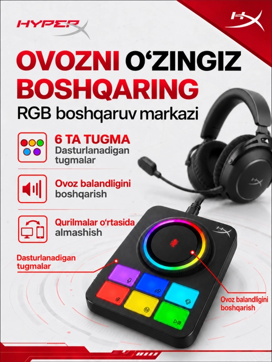 Игровые беспроводные наушники HyperX Cloud Alpha 2, умная RGB-станция, до 250ч работы