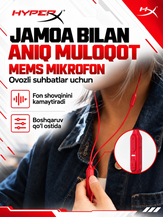 Mikrofonli o‘yin quloqchinlari HyperX Cloud Earbuds III S, kompyuter va konsollar uchun