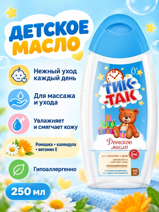 Детское масло Свобода Тик-Так, для массажа и ухода, 250 мл - 