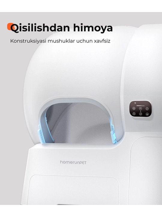 HomerunPET CS106 mushuklar uchun o'zini o'zi tozalaydigan lotok, 106 litr