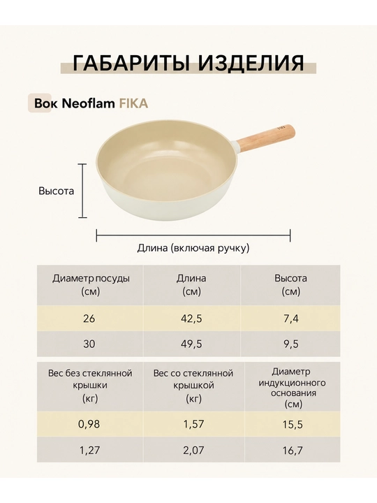 NEOFLAM FIKA Quyma alyuminiy tovalar to‘plami 24–26 sm, induksion taglik, keramika qoplama