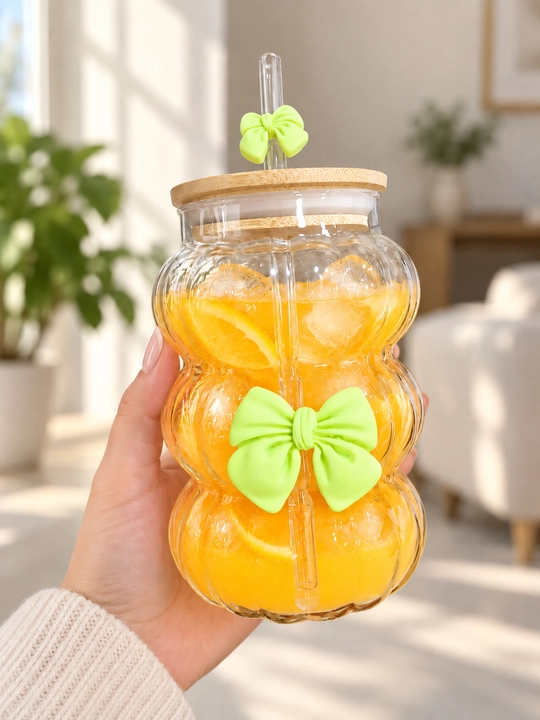 Trubochkali stakan, bakal turli rangdagi kapalaklar bilan, Butterfly, 450 ml, 650ml