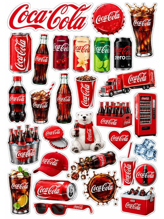 Декоративные наклейки Coca-Cola — для телефона и ноутбука - 