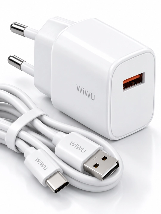 Зарядное устройство 18 вт GaN для телефона WiWU Wi-G006, EU, с кабелем