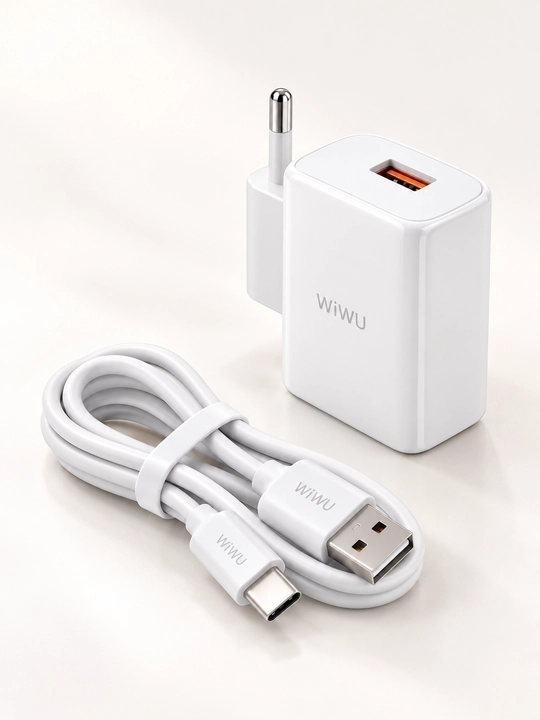 Зарядное устройство 18 вт GaN для телефона WiWU Wi-G006, EU, с кабелем