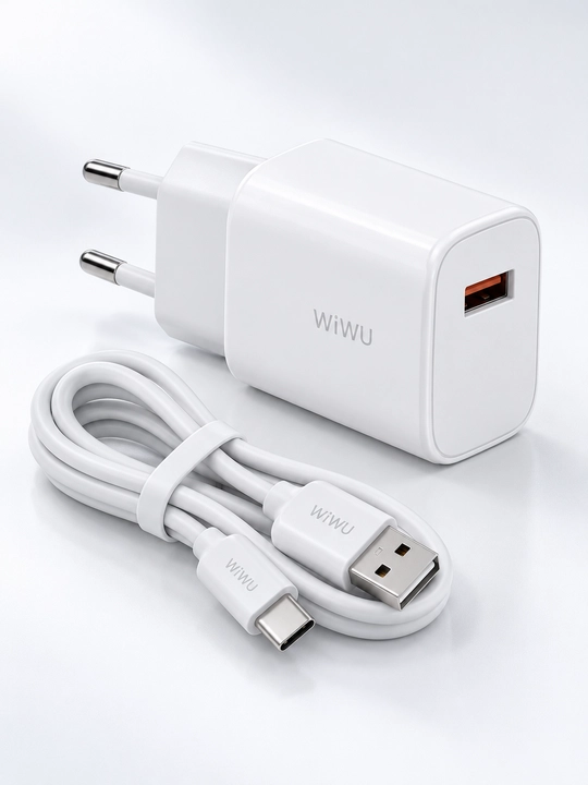 Зарядное устройство 18 вт GaN для телефона WiWU Wi-G006, EU, с кабелем