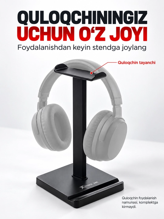 Kompyuter va telefon quloqchinlari uchun tutqich-taglik XTRIKE ME HT-08 telefon qo‘ygichli