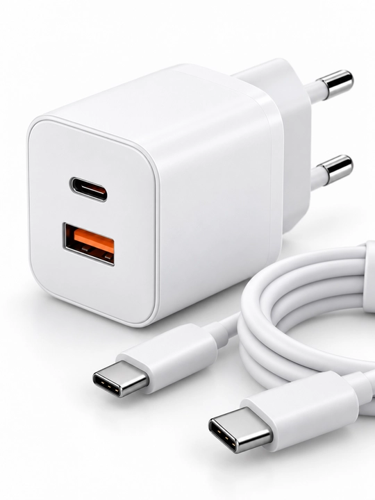 Быстрая зарядка 33 вт GaN WiWU Wi-G018, USB-C и USB-A, с кабелем - 