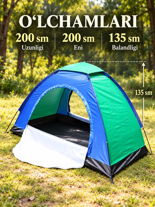 Turistik palatka, old soyabonli lager chodiri, 240×240×157 / 210×210×146 sm
