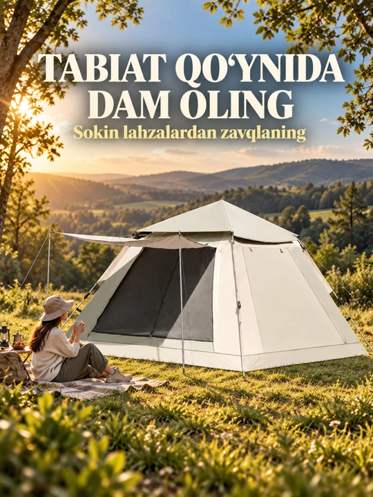 Turistik palatka, old soyabonli lager chodiri, 240×240×157 / 210×210×146 sm