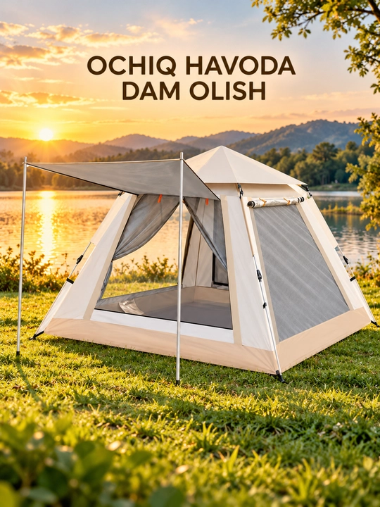 Turistik palatka, old soyabonli lager chodiri, 240×240×157 / 210×210×146 sm