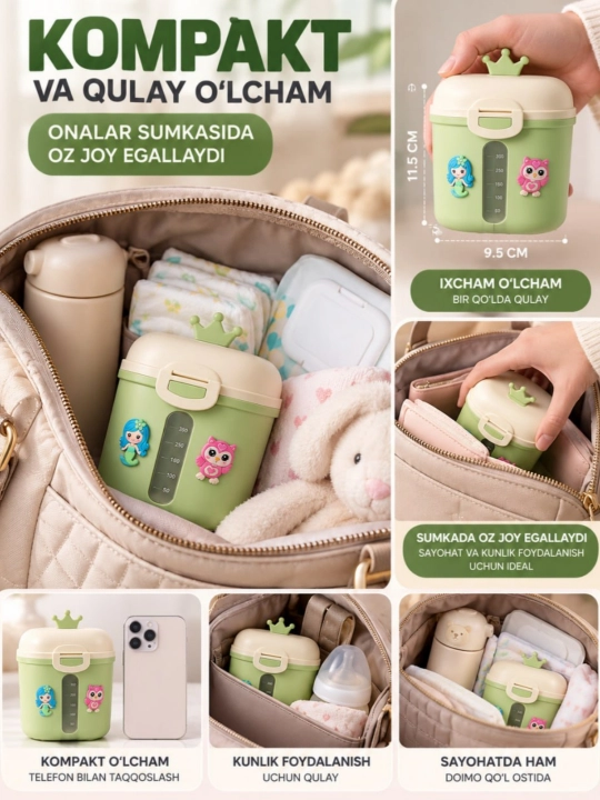 Bolalar aralashmasi uchun idish, qoshiq bilan, 300 ml