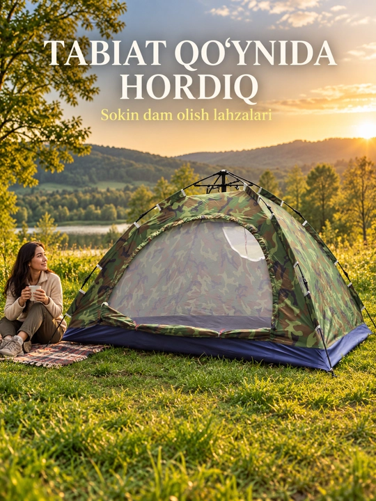 Turistik palatka, old soyabonli lager chodiri, 240×240×157 / 210×210×146 sm