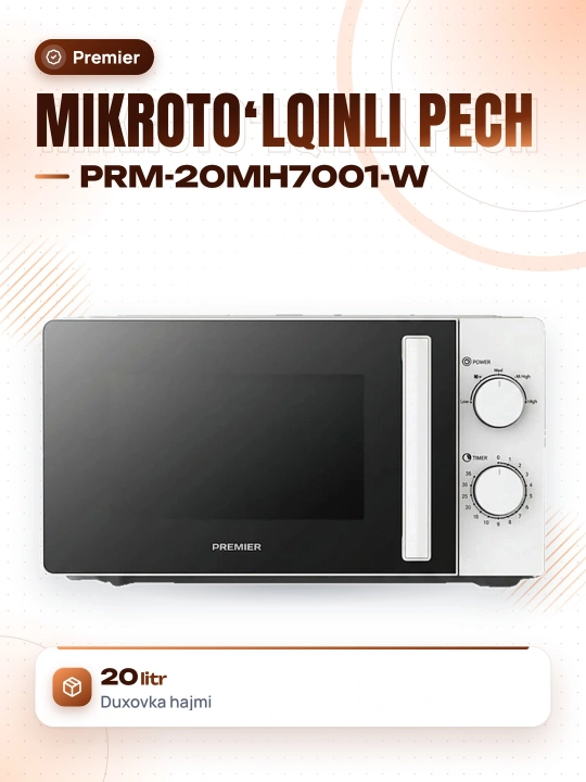 Premier микроволновка PRM-20MH7001, 20л, для дома - 