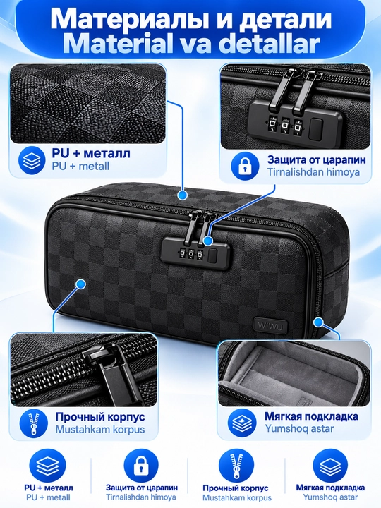 Органайзер для гаджетов с кодовым замком WiWU Phantom Numeric Lock Pouch, сумка