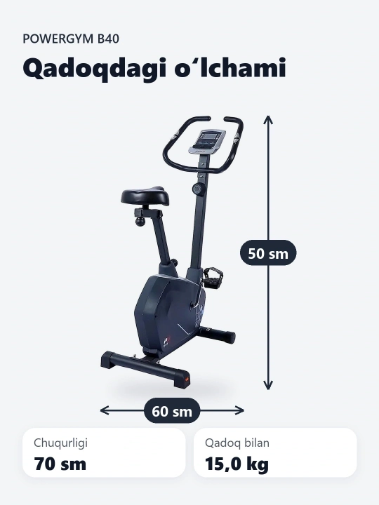 PowerGym B40 velosipedi, maishiy texnika