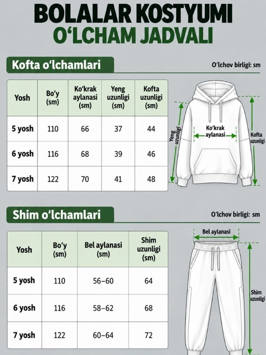 4-5-6 yoshli o‘g‘il bolalar uchun sport kostyumi, ikki qismdan iborat svitshot va joggerlar to‘plami