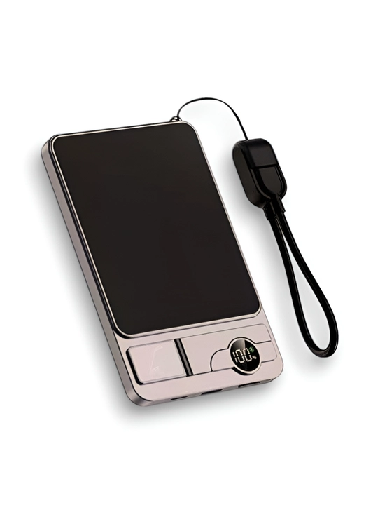 Магнитный Power Bank 10000 мАч, беспроводная и быстрая зарядка, встроенный кабель