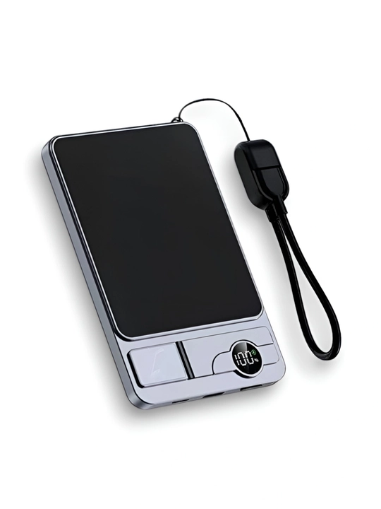 Магнитный Power Bank 10000 мАч, беспроводная и быстрая зарядка, встроенный кабель
