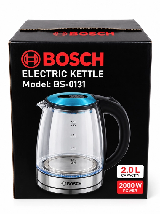 Электрический чайник BOSCH 2 L — LED подсветка, мощность 2000 Вт, немецкое качество