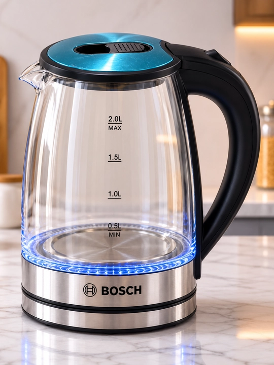 Электрический чайник BOSCH 2 L — LED подсветка, мощность 2000 Вт, немецкое качество