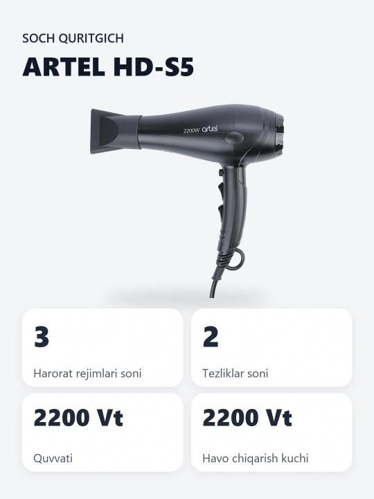 Artel фен HD-S5, для дома - 
