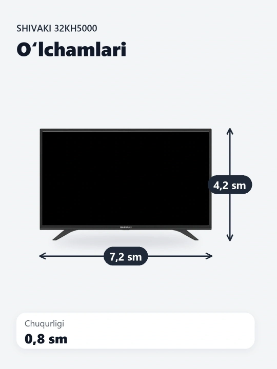Uy uchun Shivaki 32KH5000, 32 dyuymli televizor - 
