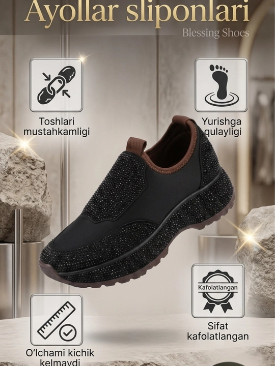 Слипоны женские со стразами на платформе, мягкие слипоны, 36-40