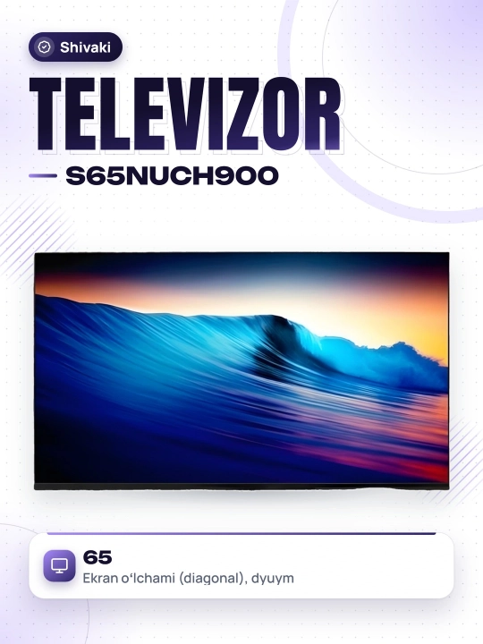 Shivaki телевизор S65NUCH900, 65, для дома