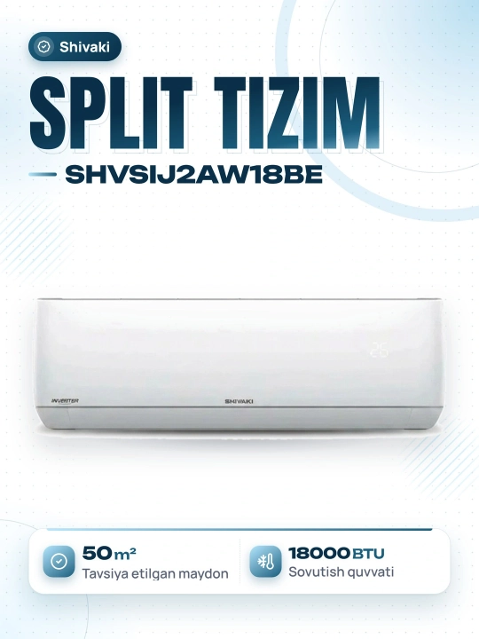 Shivaki кондиционер SHVSIJ2AW18BE, Sensei Inverter, для дома